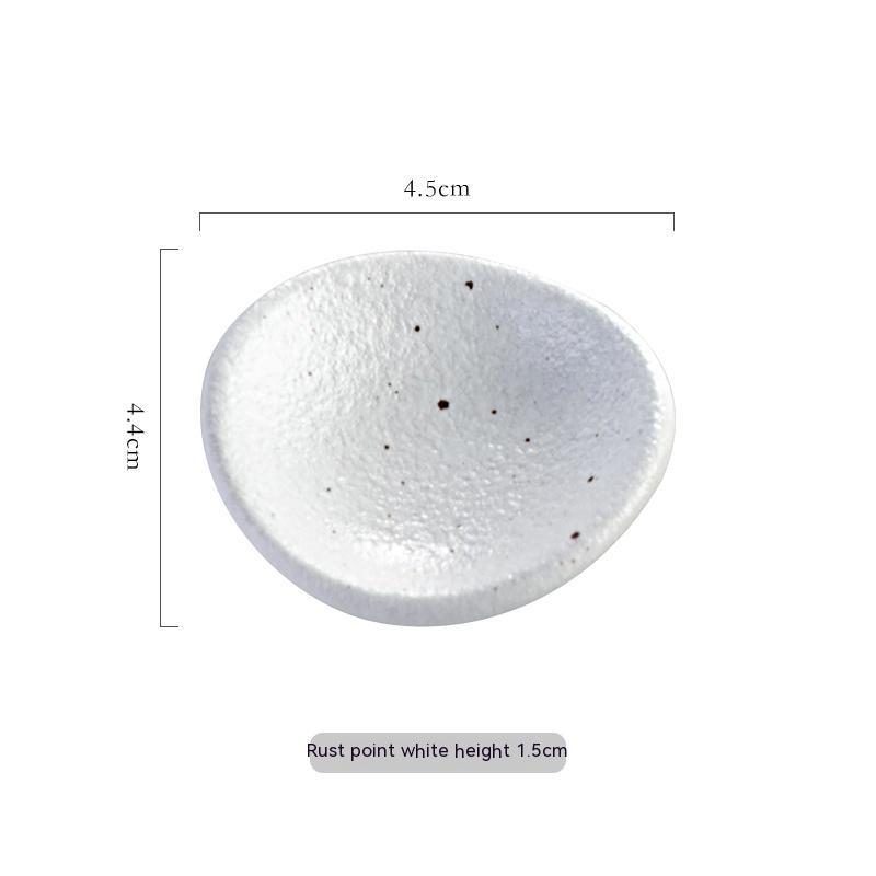Stylish white ceramic chopsticks holder, Japanese style with measurements on a white background. Modern kitchen accessories.   