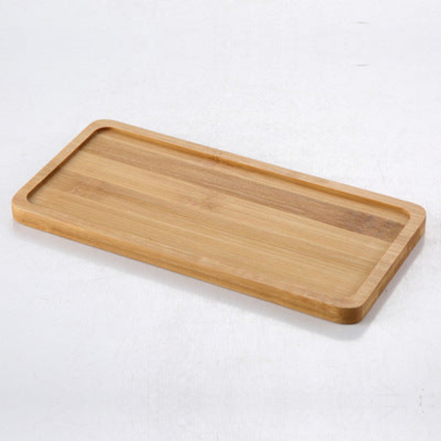 Wooden tray on a white background