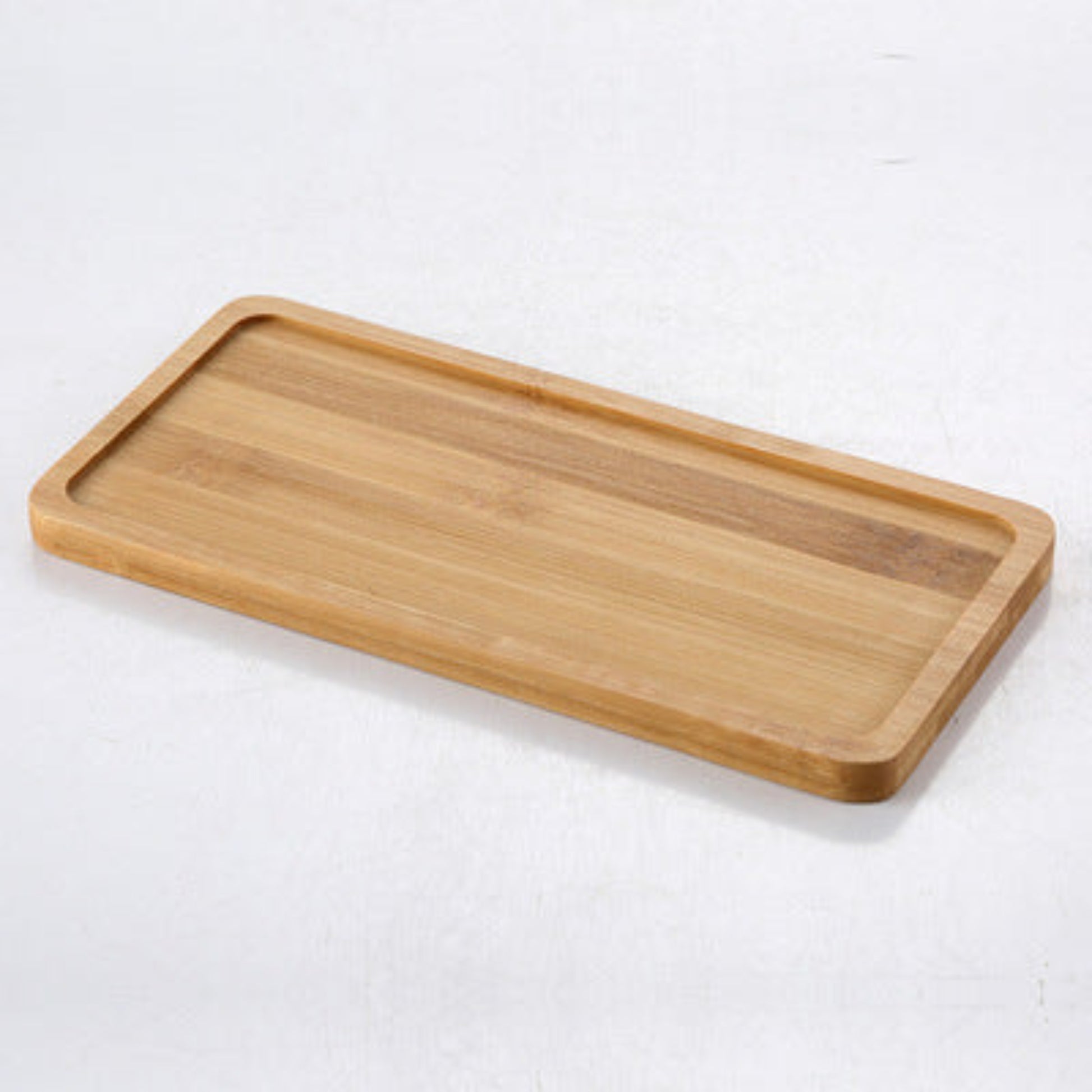 Wooden tray on a white background