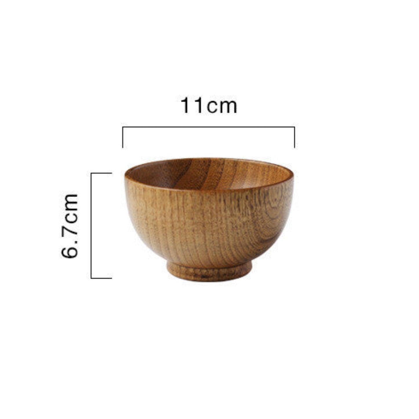 Wooden bowl with measurements on a white background. Solid wood. Japanese style. Earthy and natural. 
