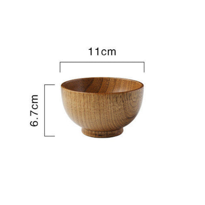 Wooden bowl with measurements on a white background. Solid wood. Japanese style. Earthy and natural. 