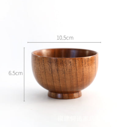 Wooden bowl with measurements on a white background. Solid wood. Japanese style. Earthy and natural. 