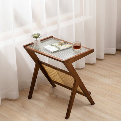 Minimalist Japanese bamboo furniture designed for modern interiors on a wooden floor and with a white curtain in the background. Clean lines, natural materials, and timeless pieces that bring warmth and balance to every home.
