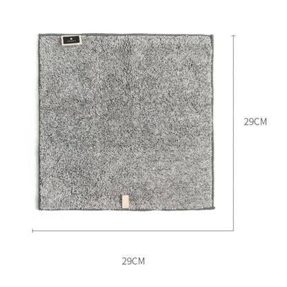 Japanese style super fine fiber towel 29cm x 29cm on a white background. Stylish home decor designed for every bathroom and space. Modern accessories, natural materials. and timeless pieces. 